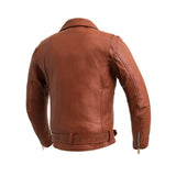 Tan/Maroon Leather Jacket